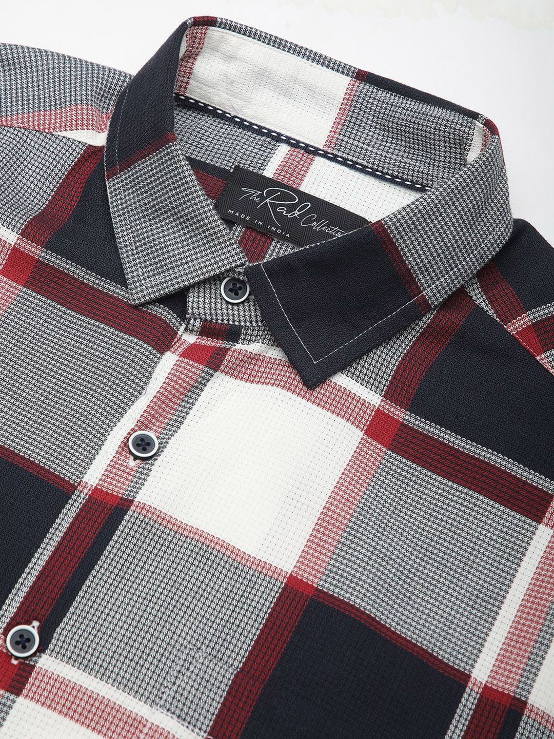 VASTRADO Men Classic Slim Fit Opaque Checked Casual Shirt