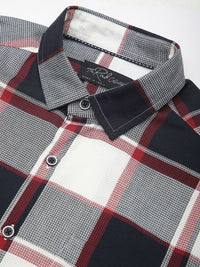 VASTRADO Men Classic Slim Fit Opaque Checked Casual Shirt