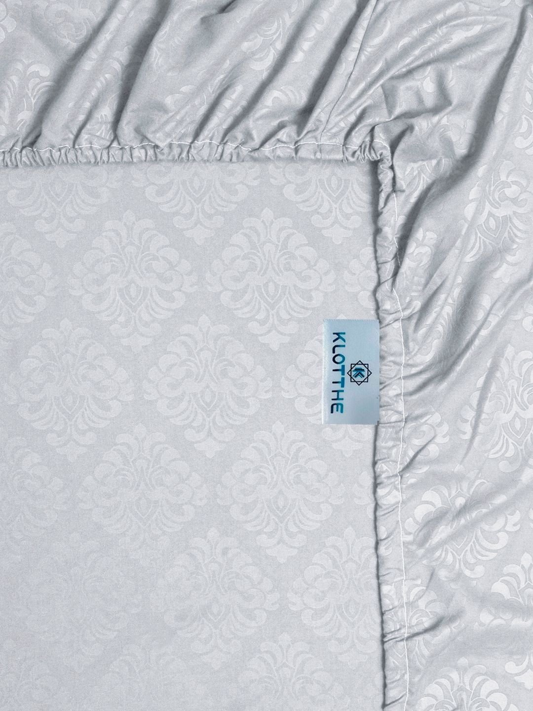 KLOTTHE Grey Floral Printed Dilengkapi 300 TC Single Cadar Halus Dengan Sarung Bantal