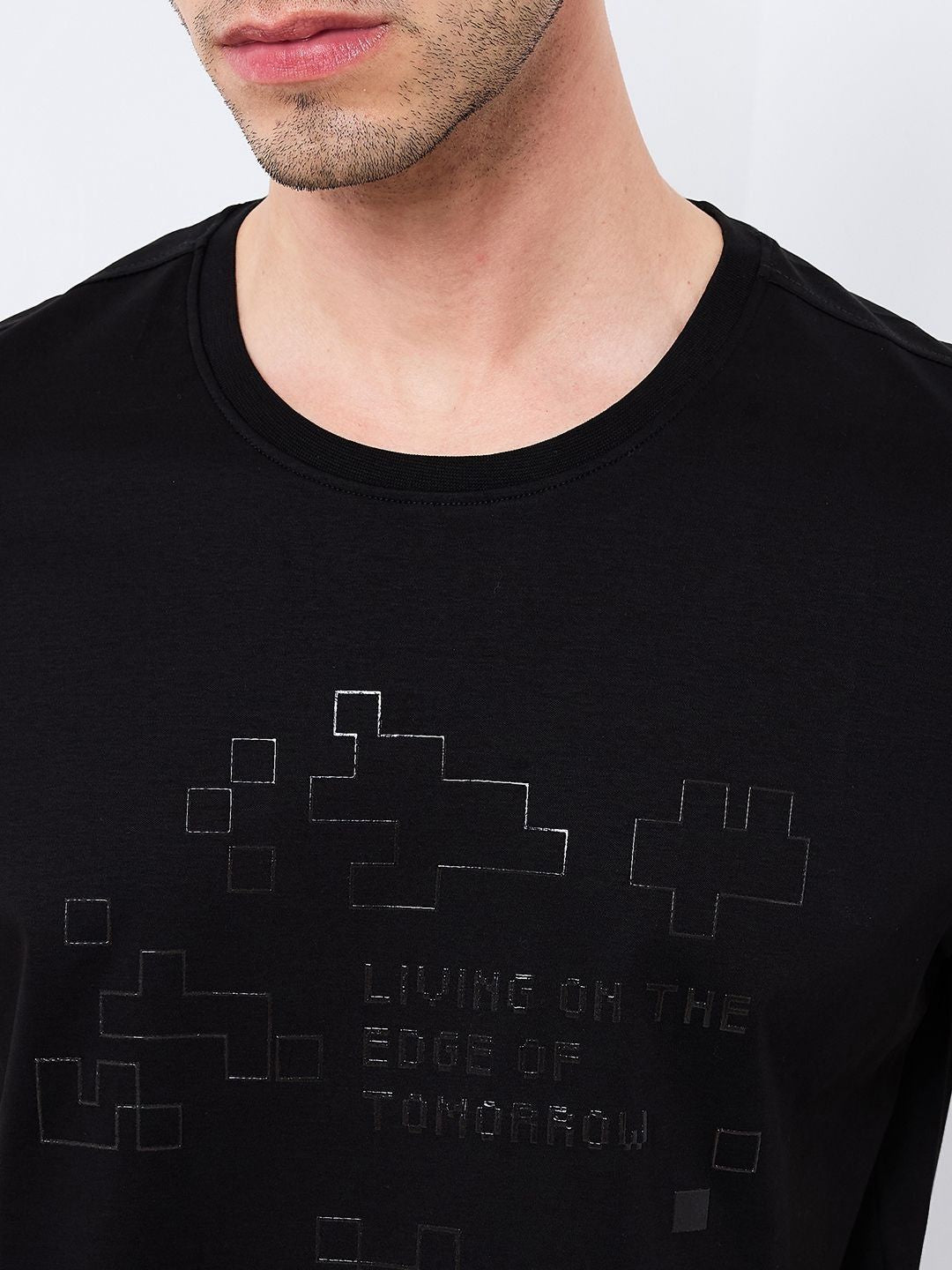 SPYKAR Men Graphic Printed Round Neck Cotton Slim Fit T-shirt