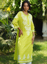 Rumah Chikankari Wanita Bercetak Cotton Chikankari Kurta