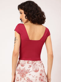 DressBerry Fashionable & Joyful Sweetheart Neck Fitted Top