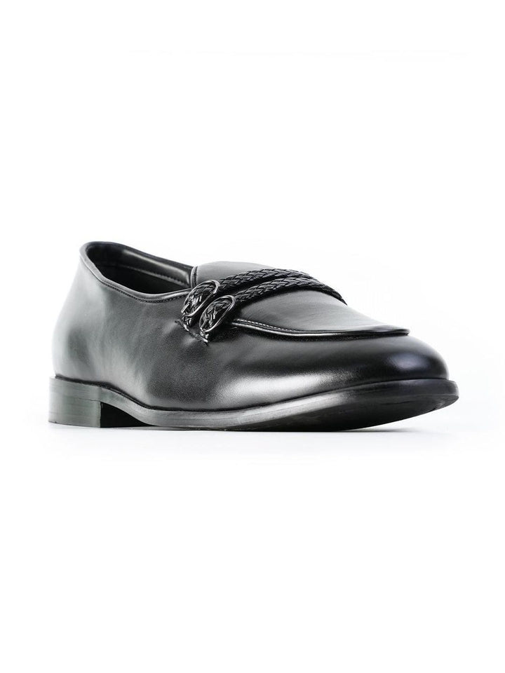 MONKSTORY Men Twin Braided-Bit Loafers