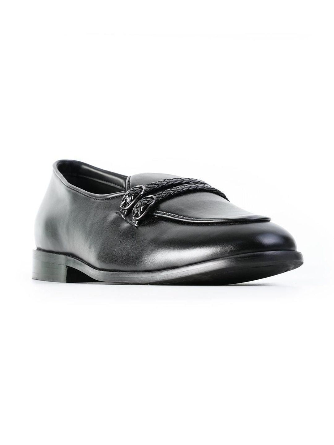 MONKSTORY Men Twin Braided-Bit Loafers