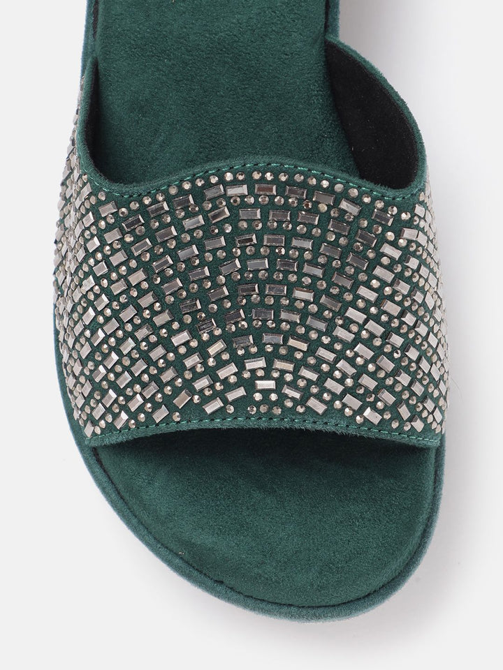 Anouk Embellished Open Back Flatform Heels