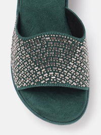 Anouk Embellished Open Back Flatform Heels