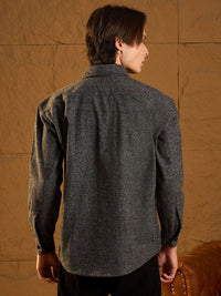 DENNISON Men Double Flap Pocket Drop Shoulder Oversized Cotton Shacket