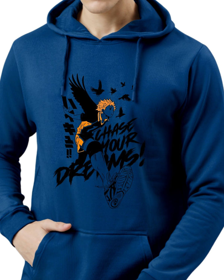 ADRO Lelaki Cotton Printed Hooded Sweatshirt