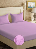 Myntra Elegant Homes Purple 300 TC Fitted King Fine Bedsheet with 2 Pillow Covers