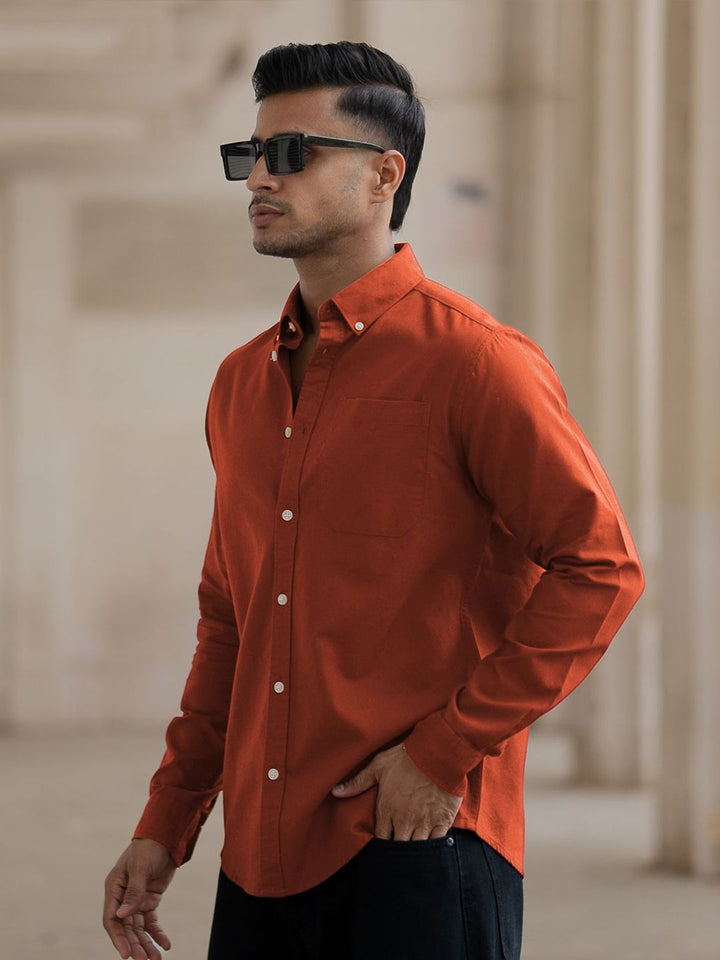 Powerlook SS25 Button-Down Collar Pure Cotton Lightweight Casual Shirt