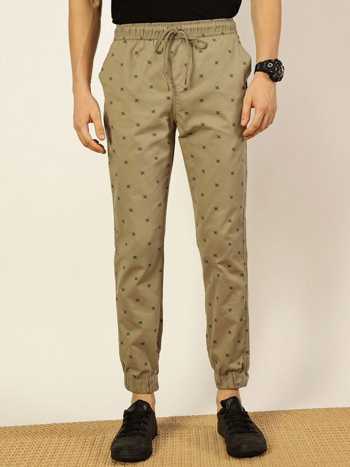 Thomas Scott Men Pure Cotton Printed Smart Slim Fit Easy Wash Jogger