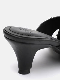 House of Pataudi Embellished Kitten Heeled Sandals
