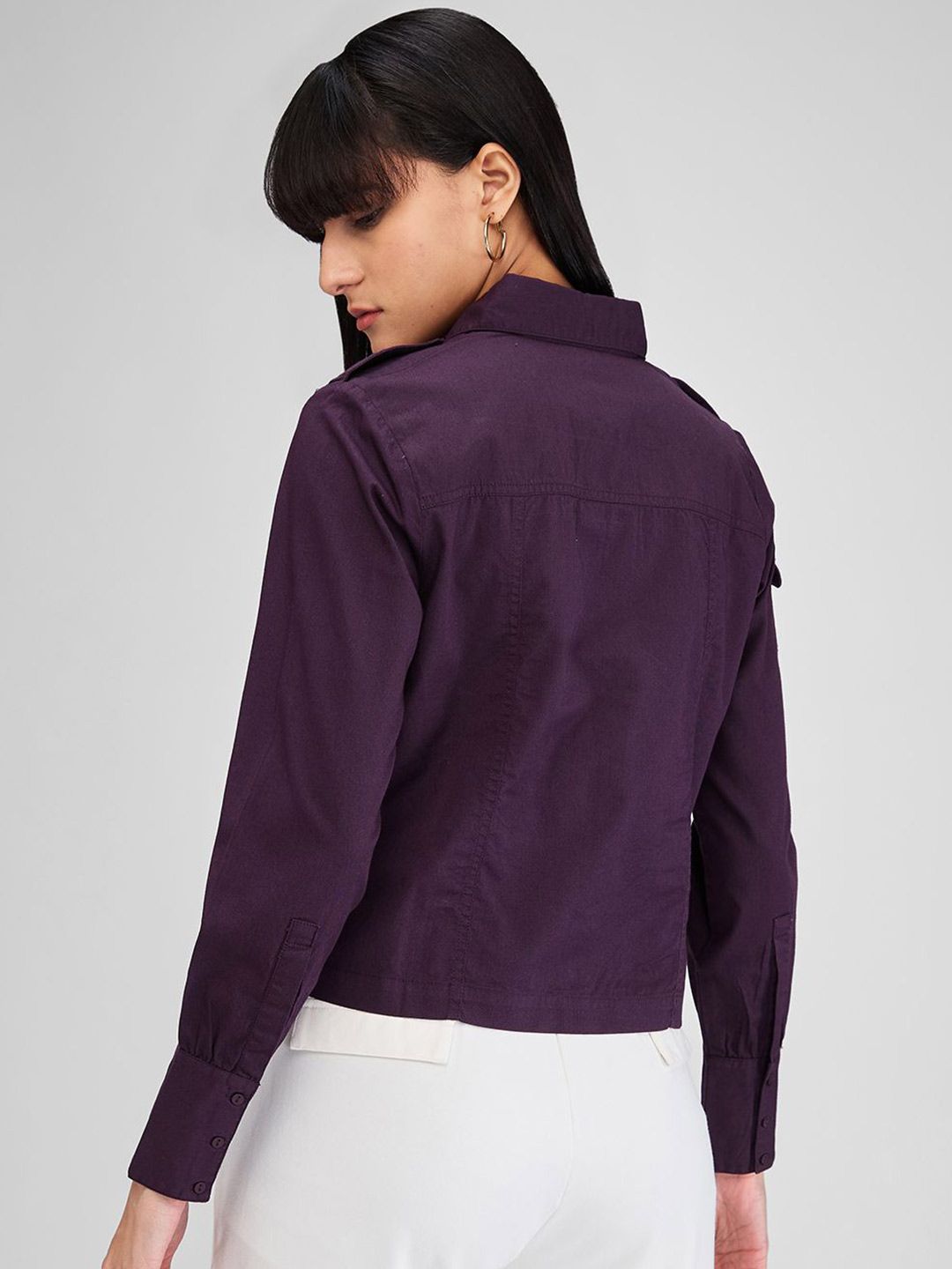 SPYKAR Women Spread Collar Solid Cotton Casual Shirt