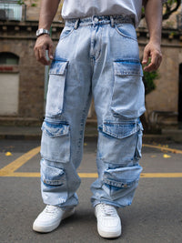 Powerlook Men Cotton Longgar Fit Cargos Fit