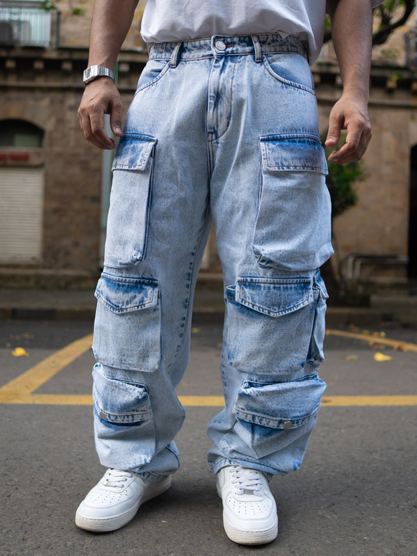 Powerlook Men Cotton Loose Fit Cargos Trousers