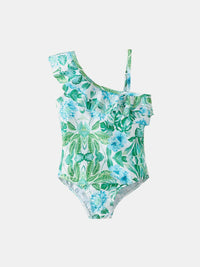 YK Girls Dicetak Bodysuit Pakaian Swim