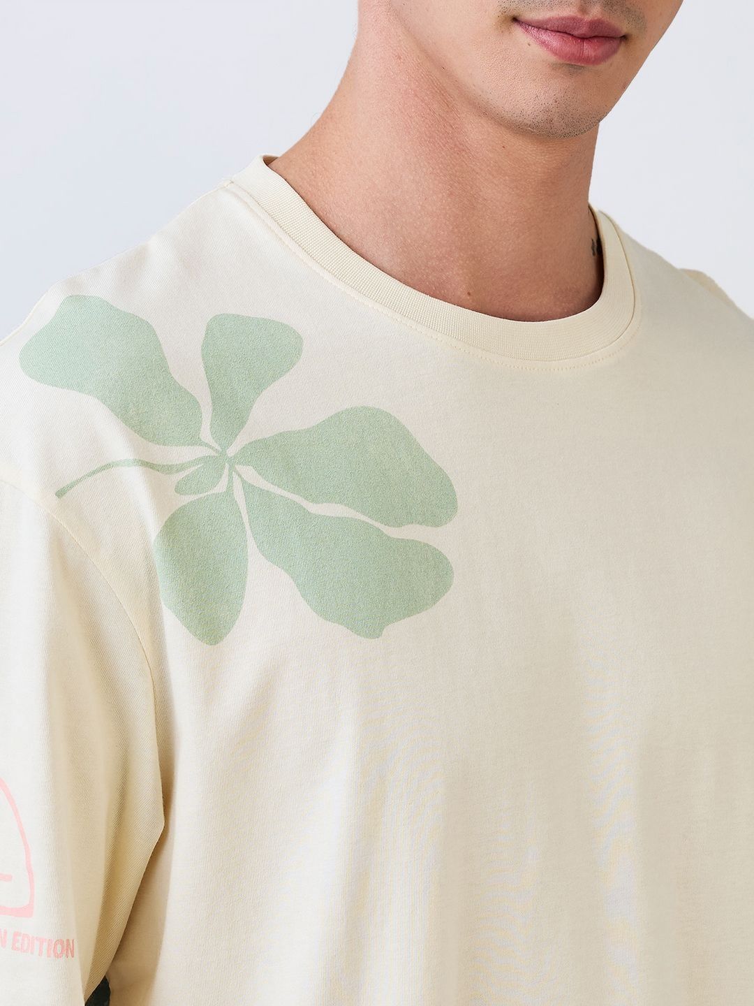 SPYKAR Men Floral Printed Round Neck Cotton Relaxed Fit T-shirt
