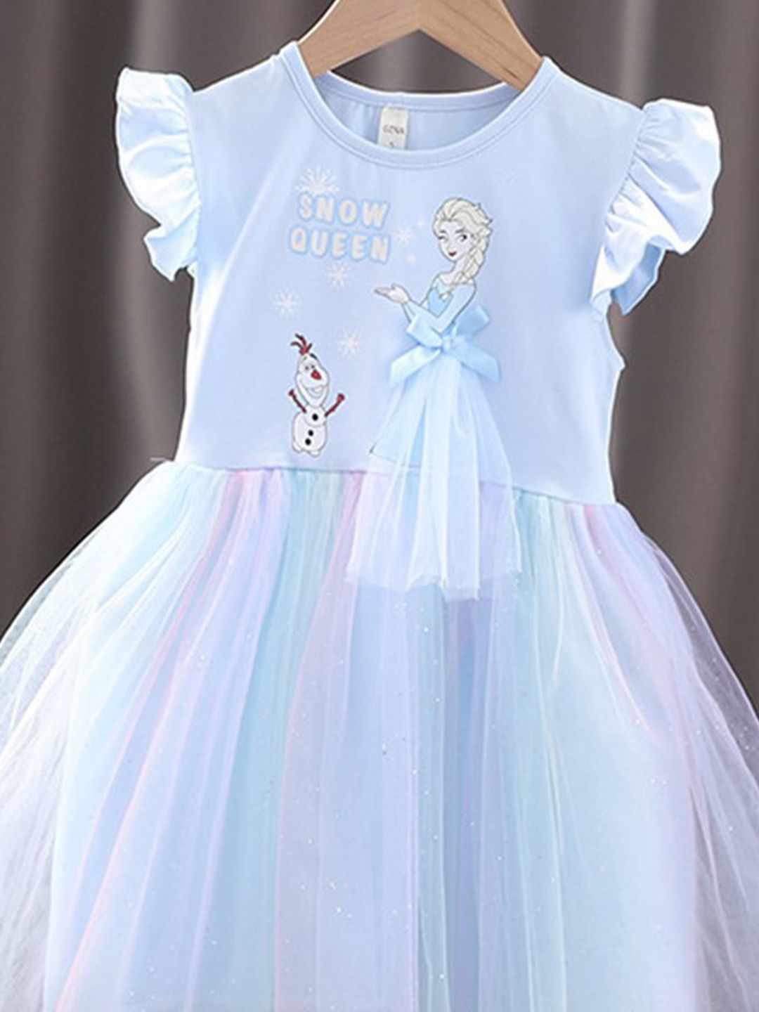 YK Flutter Sleeve Fit & Flare Dress