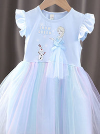 YK Flutter Sleeve Fit & Flare Dress
