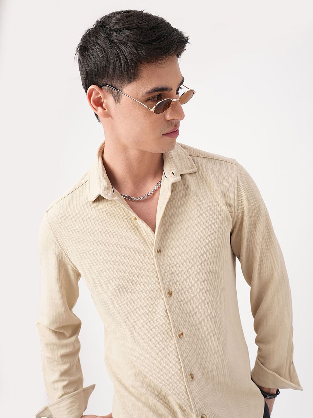 VASTRADO Men Classic Slim Fit Opaque Casual Shirt