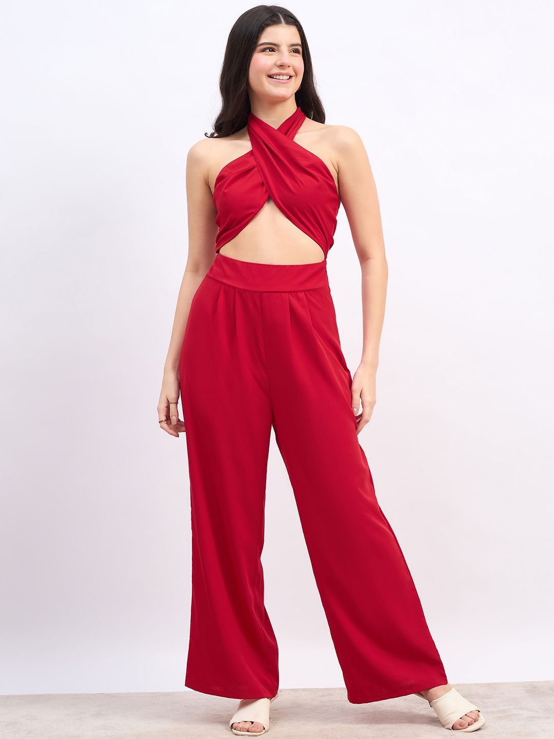 Berrylush Halter Neck Basic Jumpsuit
