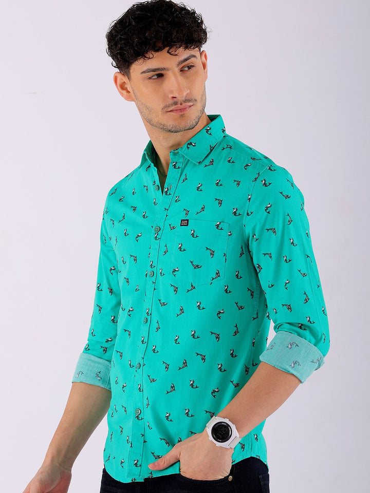 The Indian Garage Co Men Slim Fit Opaque Printed Casual Shirt