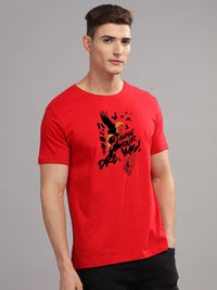 ADRO Men Typography Printed Applique T-shirt
