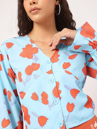 DressBerry Bloom & Beyond Floral Printed Shirt Style Top