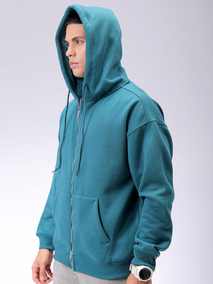 The Indian Garage Co Men Hooded Double Way Front Open Zipper Sweatshirt