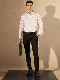 DENNISON Men Checked Smart Tapered Fit Easy Wash Trousers