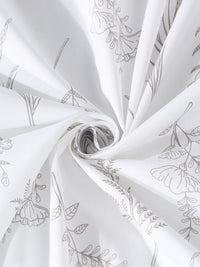 KLOTTHE White Floral Printed Dilengkapi 400 TC Cotton Super King dengan 2 Sarung Bantal