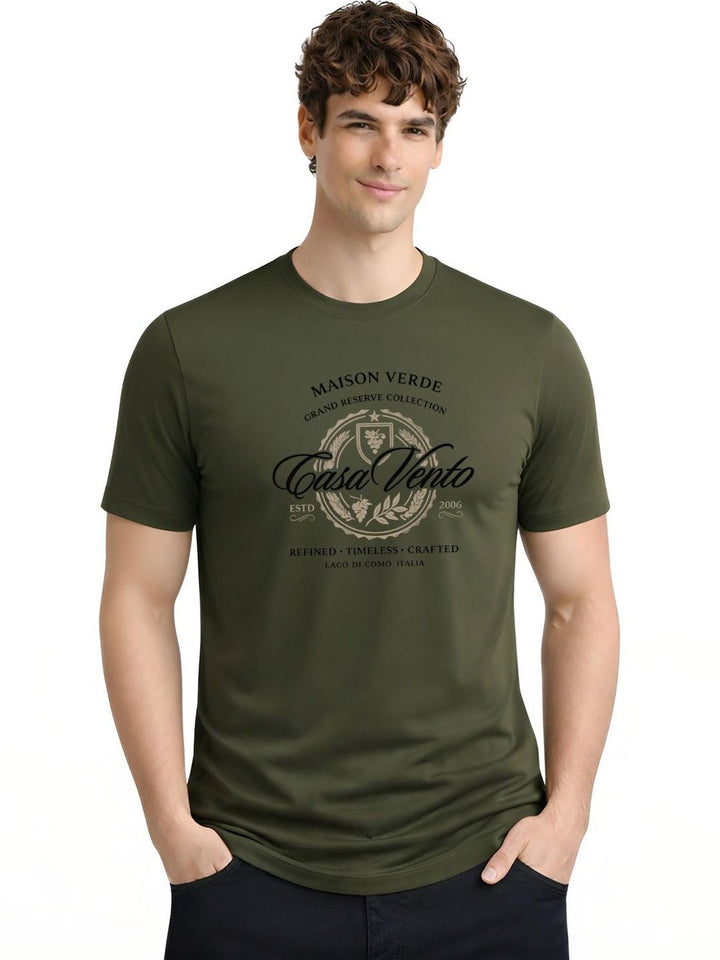 ADRO Men Brand Logo Printed T-shirt