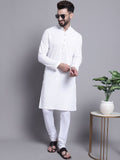 SOJANYA Motif Etnik Lelaki Sulam Kurta Kapas Tulen Biasa dengan Piyama