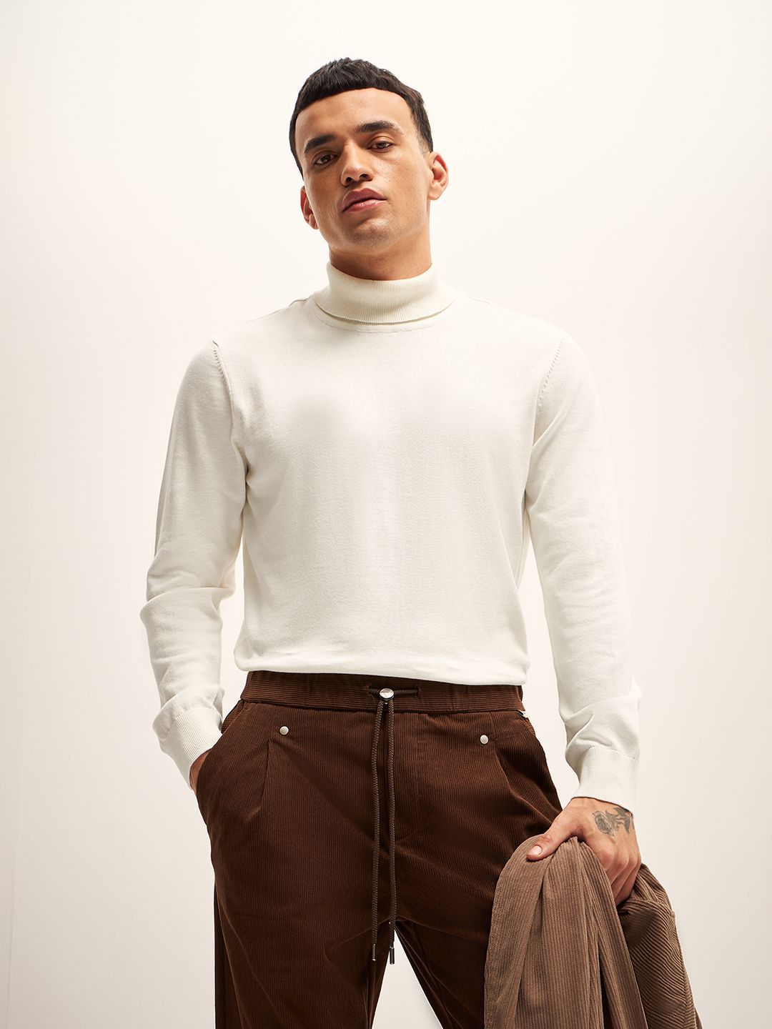 THE BEAR HOUSE Solid Turtle Neck T-Shirt