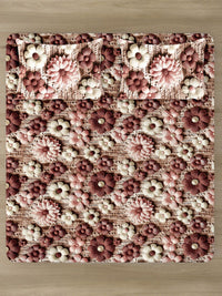 KLOTTHE Coklat Dilengkapi Bunga 300TC King Superfine Cadar 7D & 2 Sarung Bantal-2.50mx2.25m
