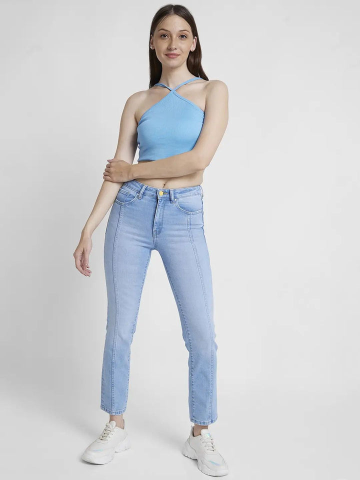SPYKAR Women Slim Fit Mid-Rise  Heavy Fade Stretchable Jeans