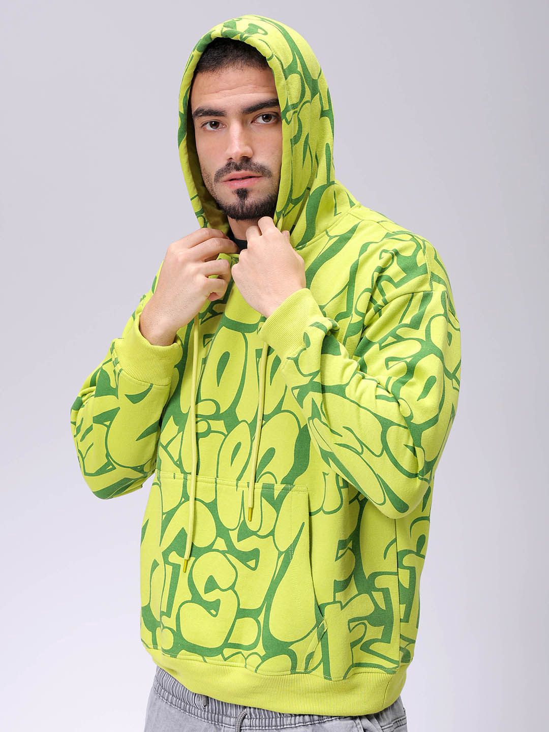 The Indian Garage Co Men Printed Hooded Sweatshirt