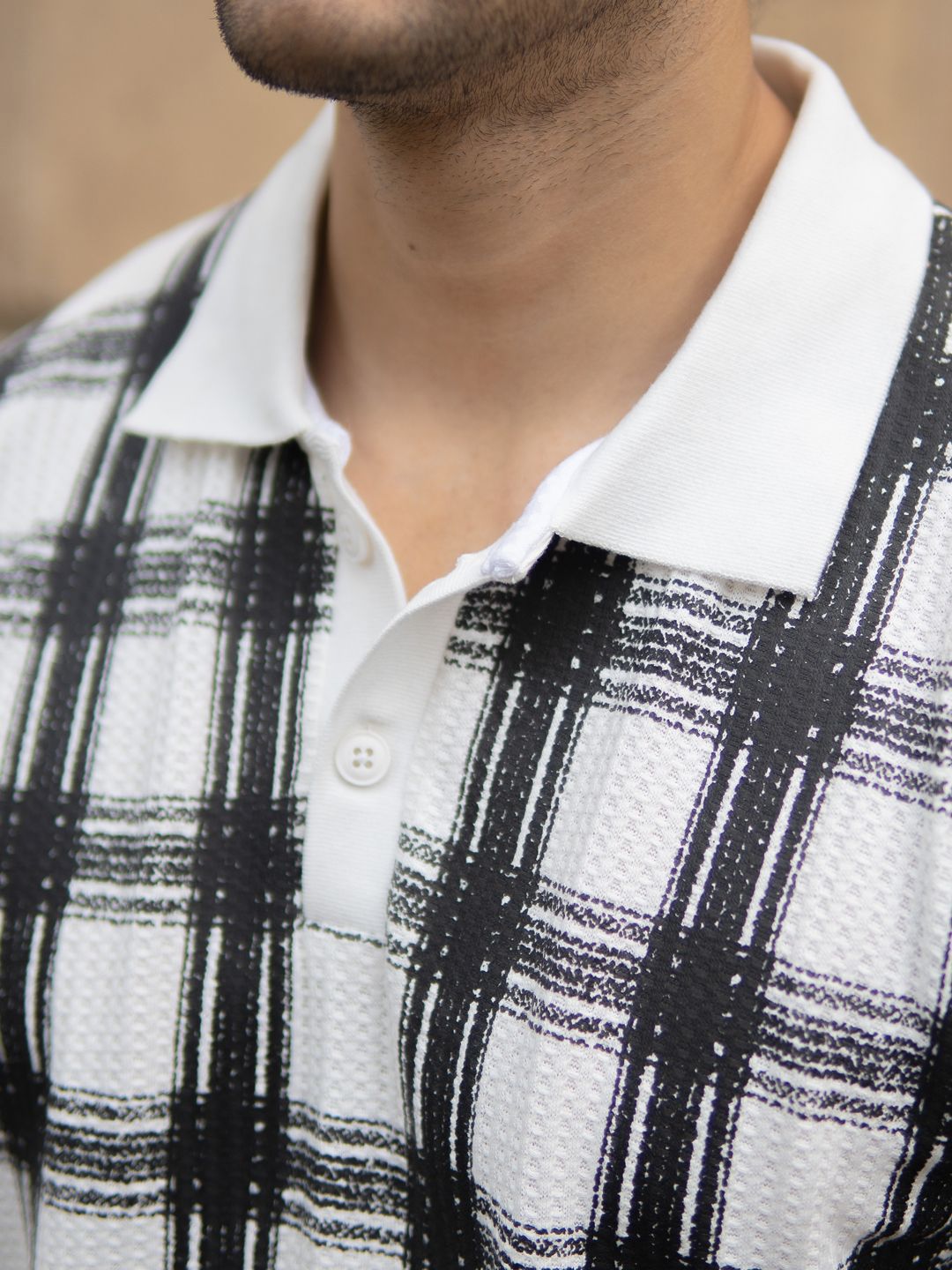 Powerlook SS25 Checked Polo Collar T-Shirt