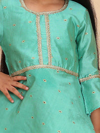 Cutiekins Girls Empire Gotta Patti Kurta with Dhoti Pants