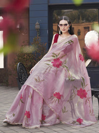 Tikhi Imli Floral Sequinned Organza Saree