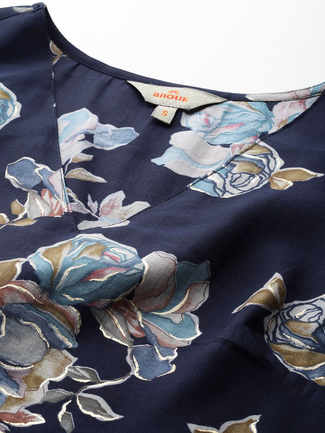 Anouk Floral Print Straight Kurta
