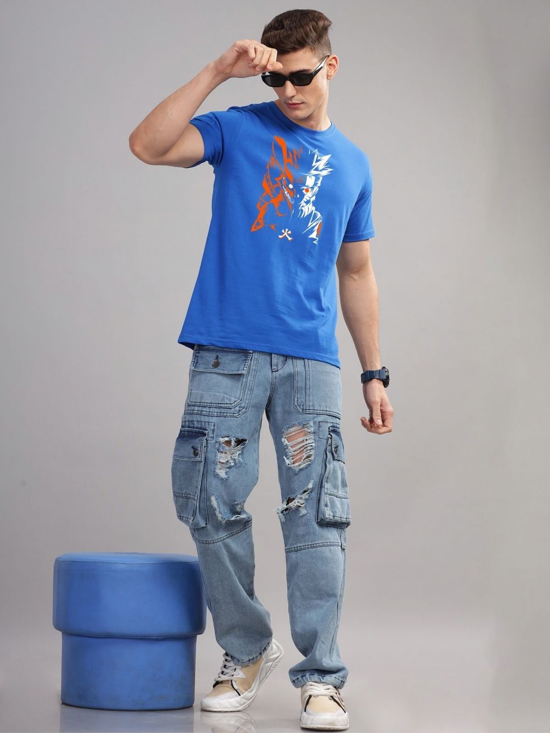 ADRO Men Typography Printed Raw Edge T-shirt