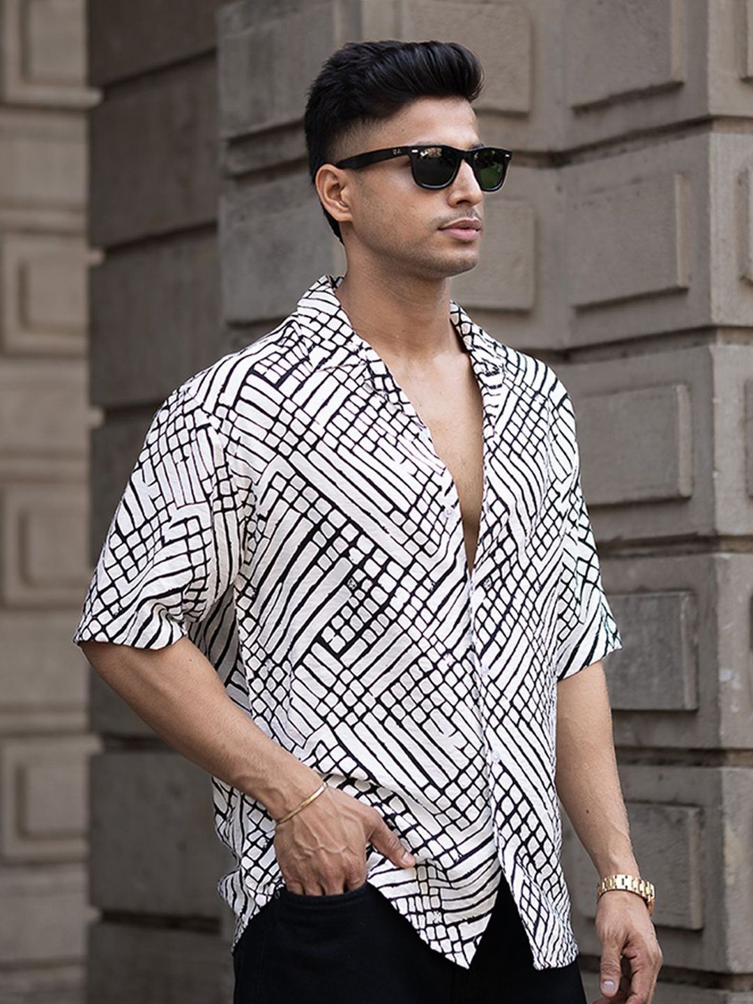 Powerlook Men Tartan Checks Opaque Printed Casual Shirt