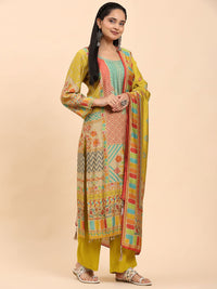 Mamicha Women Printed Regular Pure Cotton Kurta with Palazzos & With Dupatta