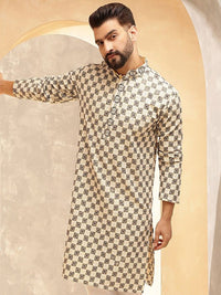 SOJANYA Men Geometric Embroidered Thread Work Kurta