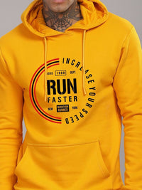 ADRO Men Typography Printed Hood Cotton Pullover Sweatshirt