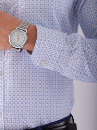 The Indian Garage Co. X Luxe Men Spread Collar Micro Ditsy Printed Slim Fit Formal Shirt