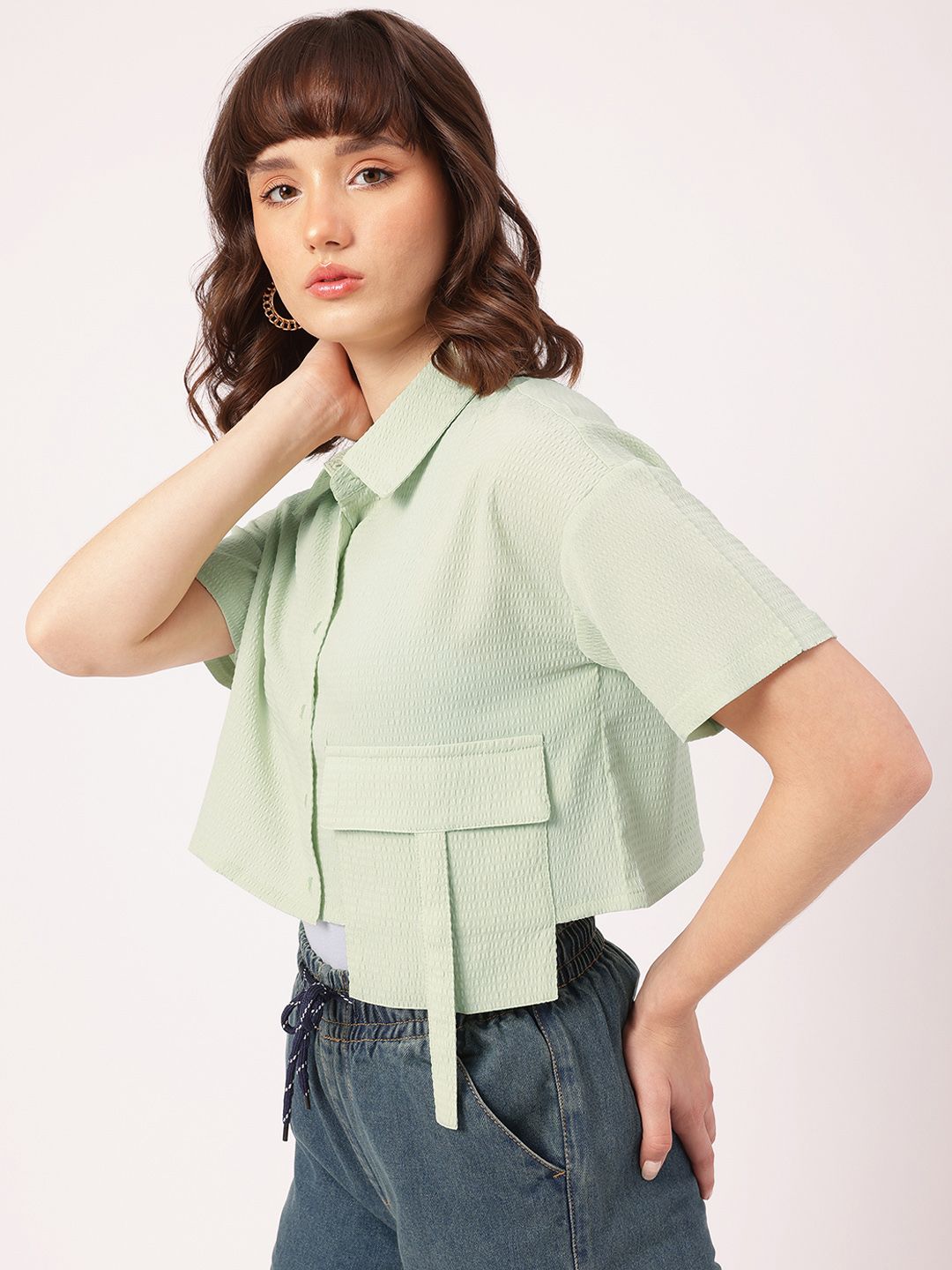 DressBerry Boxy Crop Shirt