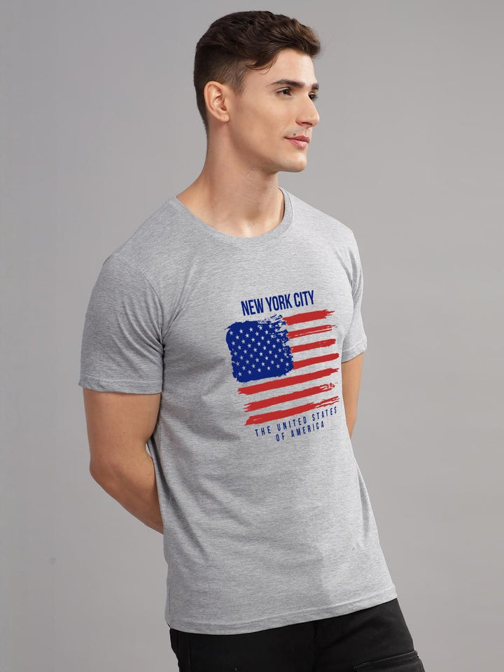ADRO Men Grey Melange Tshirts