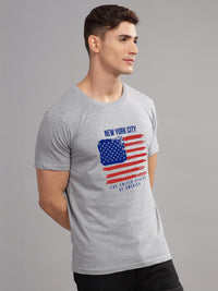 ADRO Men Grey Melange Tshirts